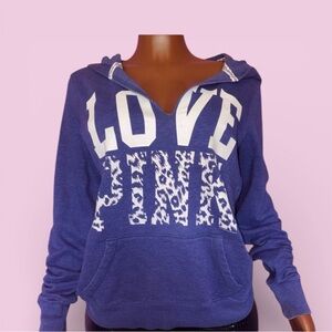 PINK Victoria's Secret Purple Hoodie with White Accents